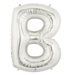 [2515902BS] Megaloon B Silver Foil Balloon 40&quot; 1pk