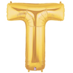 [2515920TG] Megaloon T Gold Foil Balloon 40&quot; 1pk