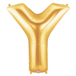 [2515926YG] Megaloon Y Gold Foil Balloon 40&quot; 1pk