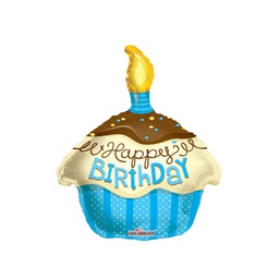 [281947318P] Cupcake Blue Foil 18/45cm Shape
