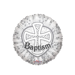 [281935918P] Baptism Silver Cross 18/45cm Rnd