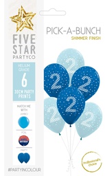 [750003] PICK-A-BUNCH 2nd Birthday Boy 30cm  Blue/white 6pk