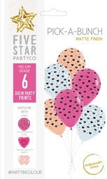 [750022] PICK-A-BUNCH Diamonds/Lips 30cm  Pink/Pch/Wht  6pk