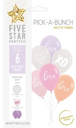 [750024] PICK-A-BUNCH Pastel Love 30cm  Pink/Lilac/Clr 6pk