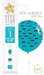 [7799012] Moustache Matte Caribbean Blue 90cm AOP Black 1pk