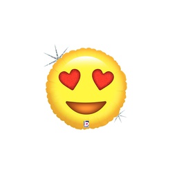 Round Emoji Love Round Foil Balloon 9” 1pk