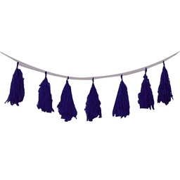 [5203NBP] FS Tassel Garland Navy Blue 3m 12pk