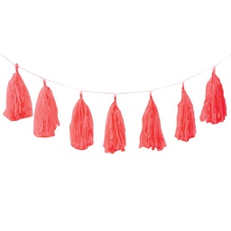 [5203COP] FS Tassel Garland Coral 3m 12pk