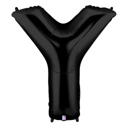 [2515926YBK] Megaloon Y Black Foil Balloon 40&quot; 1pk