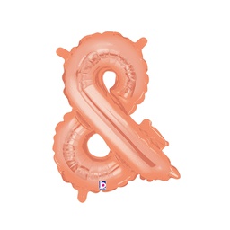 [2534861RGP] M/loon Jnr.Ampersand Rose Gold Foil 14&quot; Valved 1pk