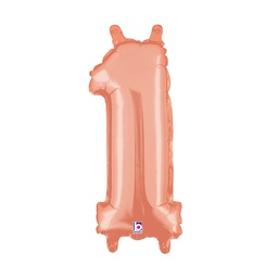 [2534841RGP] M/loon Jnr. 1 Rose Gold Foil 14&quot; Valved 1pk