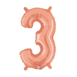 [2534843RGP] M/loon Jnr. 3 Rose Gold Foil 14&quot; Valved 1pk