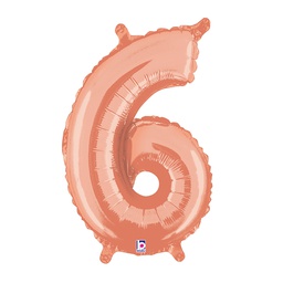 [2534846RGP] M/loon Jnr. 6 Rose Gold Foil 14&quot; Valved 1pk