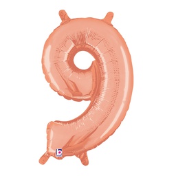 [2534849RGP] M/loon Jnr. 9 Rose Gold Foil 14&quot; Valved 1pk