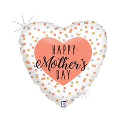 Glittering Mothers Day Confetti Holo Shape Foil Balloon 18” 1pk
