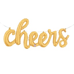 [2535740P] Shape Cheers Script Gold Foil 47&quot; 1pk