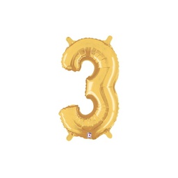 [2534843GP] M/loon Jnr. 3 Gold Foil 14&quot; Valved 1pk