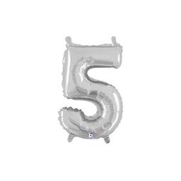 [2534845SP] M/loon Jnr. 5 Silver Foil 14&quot; Valved 1pk