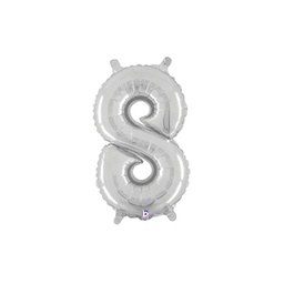 [2534848SP] M/loon Jnr. 8 Silver Foil 14&quot; Valved 1pk