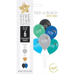 [750063] PICK-A-BUNCH Three Crown/Stars 30cm Asst 6pk