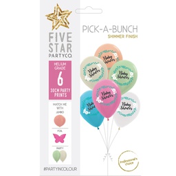 [750079] PICK-A-BUNCH Baby Shower 30cm Asst 6pk