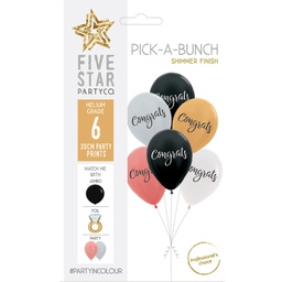 [750083] PICK-A-BUNCH Congrats 30cm Asst 6pk