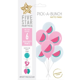 [750093] PICK-A-BUNCH Watermelon 30cm Pink/White 6pk