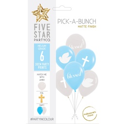 [750102] PICK-A-BUNCH Faith 30cm Blue/Clear 6pk