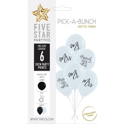[750103] PICK-A-BUNCH Mr &amp; Mrs 30cm White 6pk