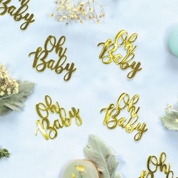 [410031] FS OH BABY Foil Jumbo Confetti Gold 15pk