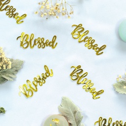 [410041] FS BLESSED Foil Jumbo Confetti Gold 15pk