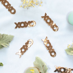 [410062] FS XOXO Foil Jumbo Confetti Rose Gold 20pk