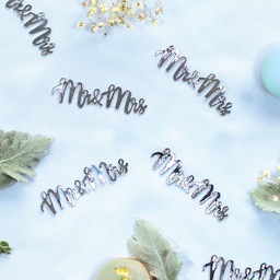 [410070] FS MR &amp; MRS Foil Jumbo Confetti Silver 15pk
