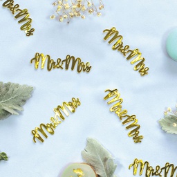 [410071] FS MR &amp; MRS Foil Jumbo Confetti Gold 15pk