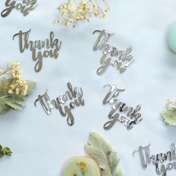 [410080] FS THANK YOU Foil Jumbo Confetti Silver 15pk