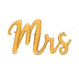 [2535793P] Shape Mrs Script Gold Foil 39&quot; 1pk