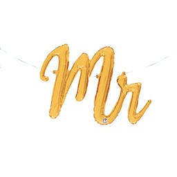 [2535792P] Shape Mr Script Gold Foil 39&quot; 1pk