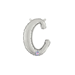 [2534703cSP] M/Loon Script c Silver Foil Air filled 14&quot; 1pk