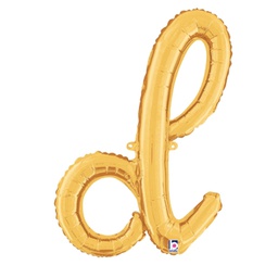 [2534704dGP] M/Loon Script d Gold 24&quot; Foil  Air filled 1pk