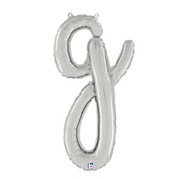 [2534707gSP] M/Loon Script g Silver 24&quot; Foil  Air filled 1pk
