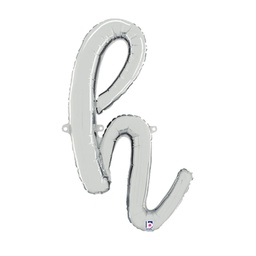 [2534708hSP] M/Loon Script h Silver 24&quot; Foil  Air filled 1pk