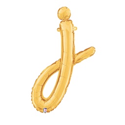 [2534710jGP] M/Loon Script j Gold 24&quot; Foil  Air filled 1pk