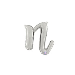 [2534714nSP] M/Loon Script n Silver Foil Air filled 14&quot; 1pk