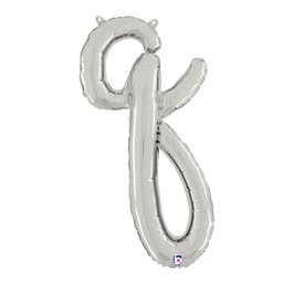 [2534717qSP] M/Loon Script q Silver 24&quot; Foil  Air filled 1pk