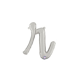 [2534718rSP] M/Loon Script r Silver Foil Air filled 14&quot; 1pk