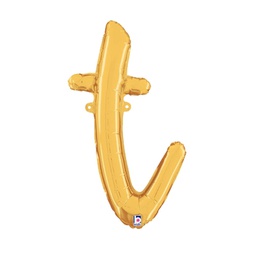 [2534720tGP] M/Loon Script t Gold 24&quot; Foil  Air filled 1pk