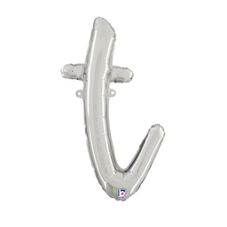[2534720tSP] M/Loon Script t Silver 24&quot; Foil  Air filled 1pk