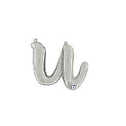 [2534721uSP] M/Loon Script u Silver Foil Air filled 14&quot; 1pk