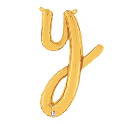 [2534725yGP] M/Loon Script y Gold 24&quot; Foil  Air filled 1pk