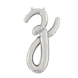 [2534726zSP] M/Loon Script z Silver 24&quot; Foil  Air filled 1pk